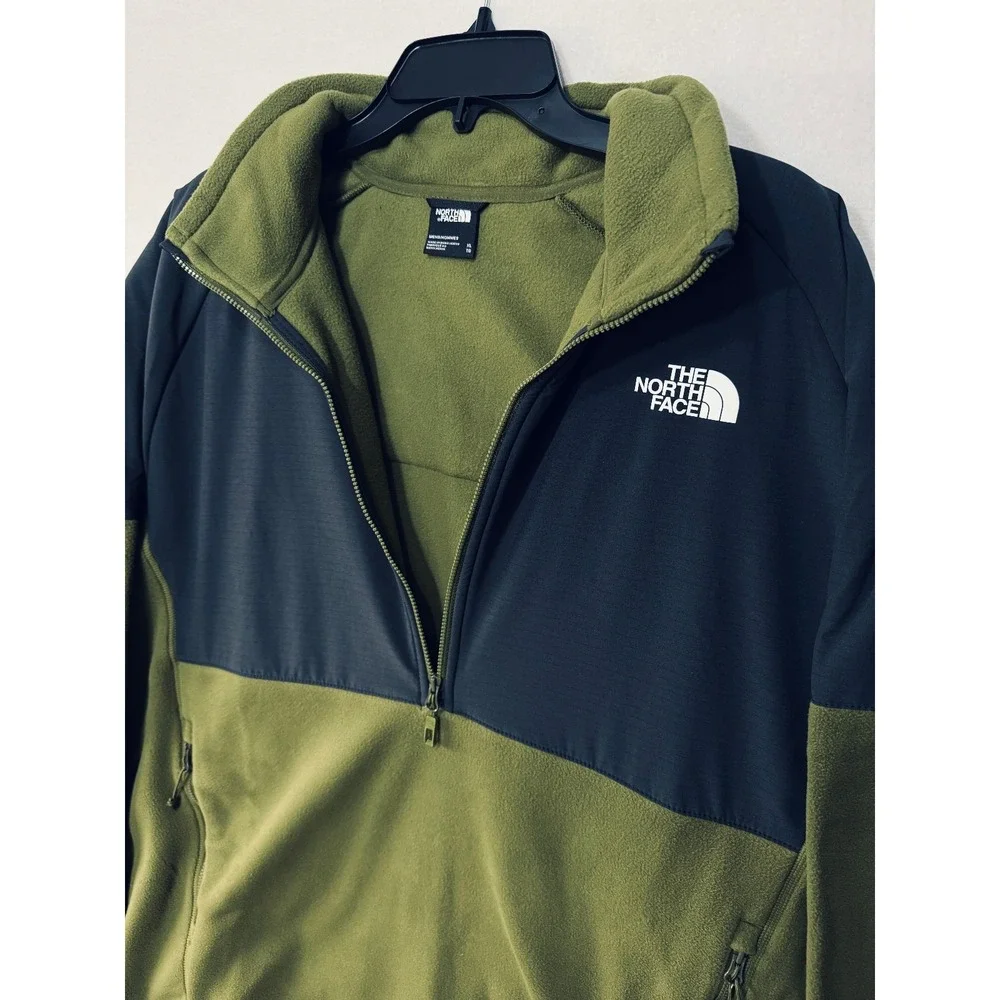 THE NORTH FACE Glacier Heavyweight 1/2 Zip Forest Olive/Asphalt Grey TNF Mens XL